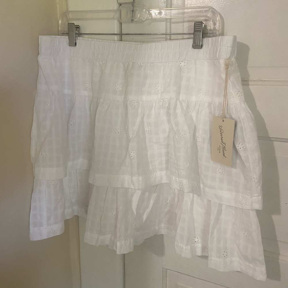 White Floral Mini Skirt!